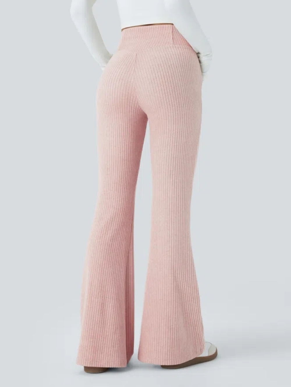Halara Ribbed Flare Athleisure Pants - Picture 3 of 10